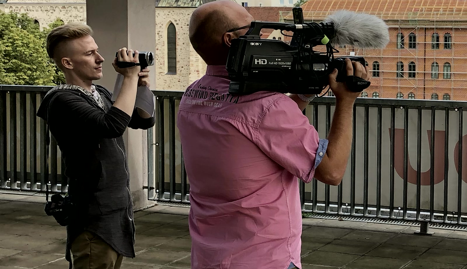 Oliver Hoppe und Christian Hoffmann beim Videodreh